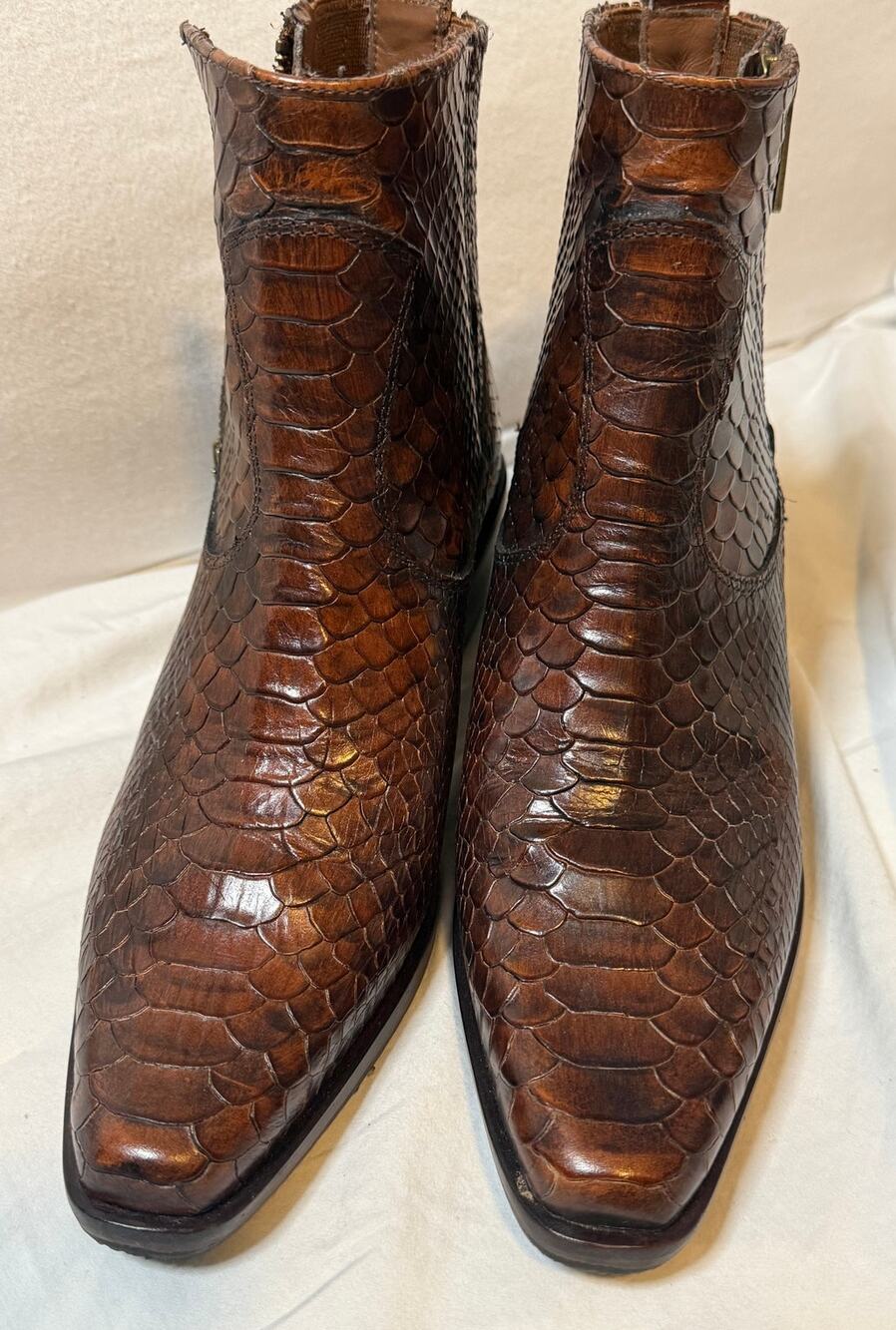Donald J. Pliner Snakeskin Leather Ankle Boots Size 6.5